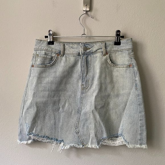 Wild Fable | NWOT Light Blue Raw Hem High-Rise Denim Mini Skirt Size 6 - Picture 3 of 9